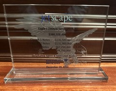 Jetscape Glass Wall Street Paper Weight Tombstone Bank of America Merrill Lynch