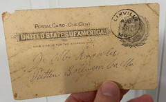 Antique Arnsberg Fire Ins Co Insurance Card 1901 Mr Knowles Patten Bollinger MO