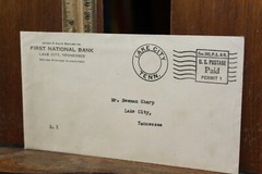 1940’s First National Bank Lake City, Tennessee Empty Envelope